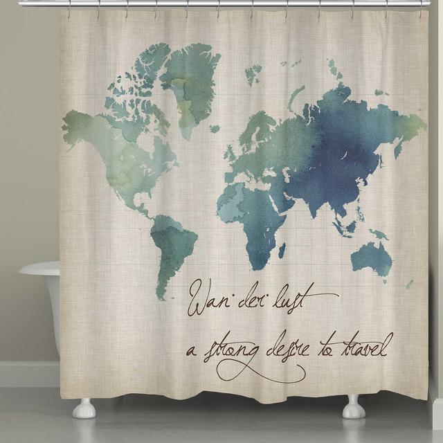 Laural Home® Watercolor Wanderlust Shower Curtain