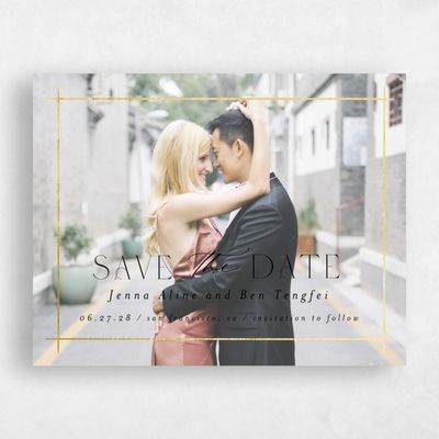 Black Wedding Save the Date - Mecca Photo Foil