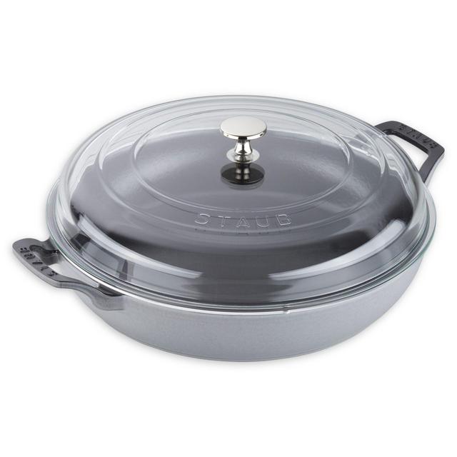 Staub 3.5 qt. Enameled Cast Iron Covered Braiser in Graphite Grey