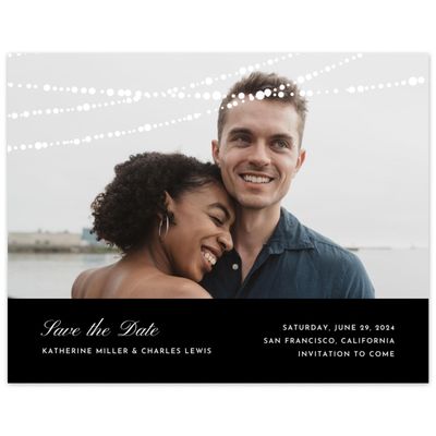 Black Wedding Digital Save the Date - Moonlight Landscape