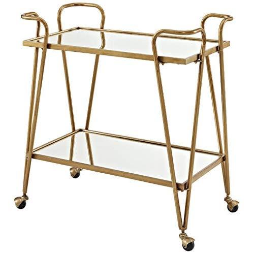 Linon Gina Mid-Century Bar Cart, Gold