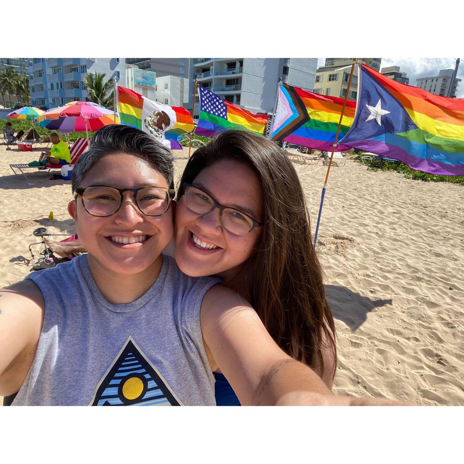 On a queer pride beach in Puerto Rico