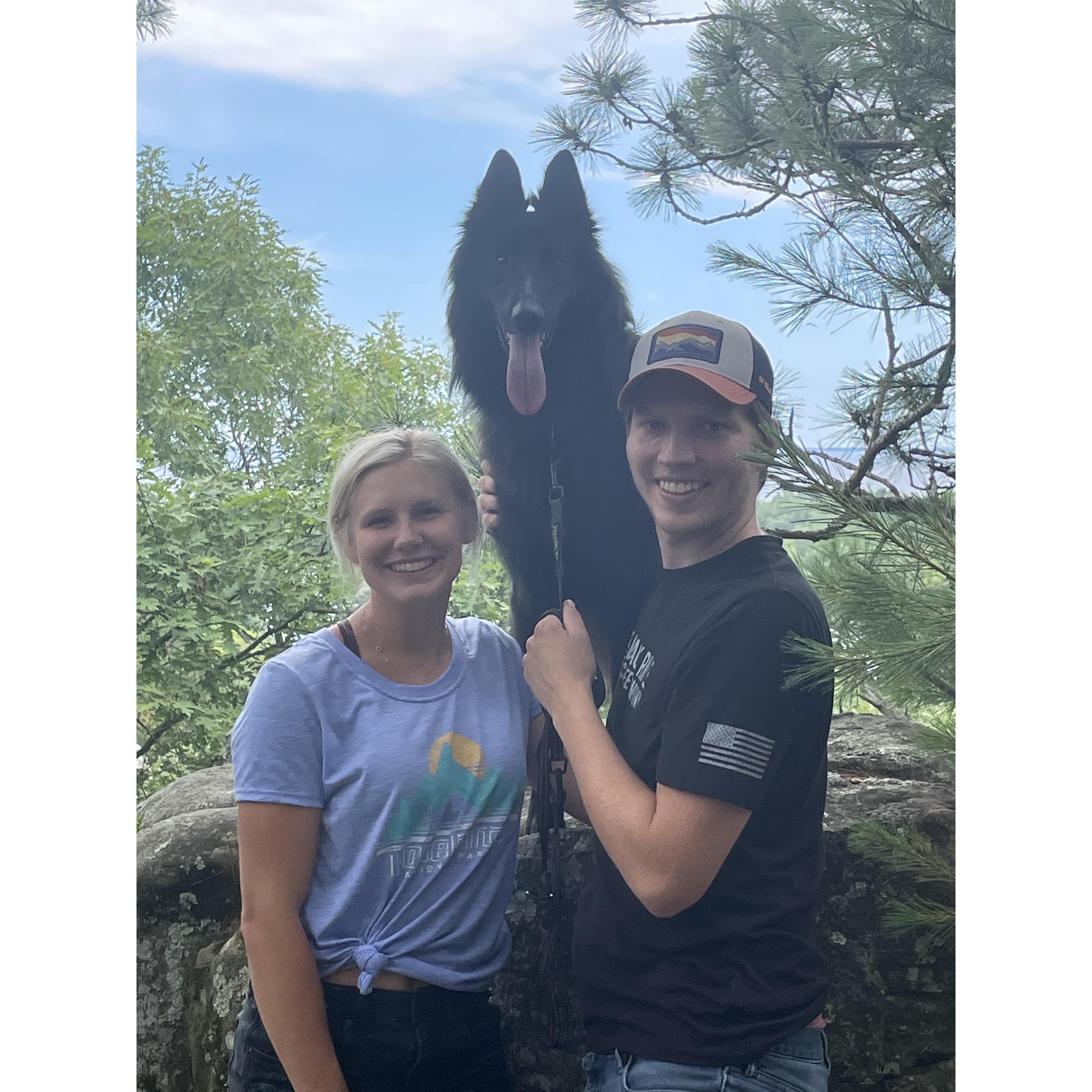 Wisconsin - Hiking up a giant rock