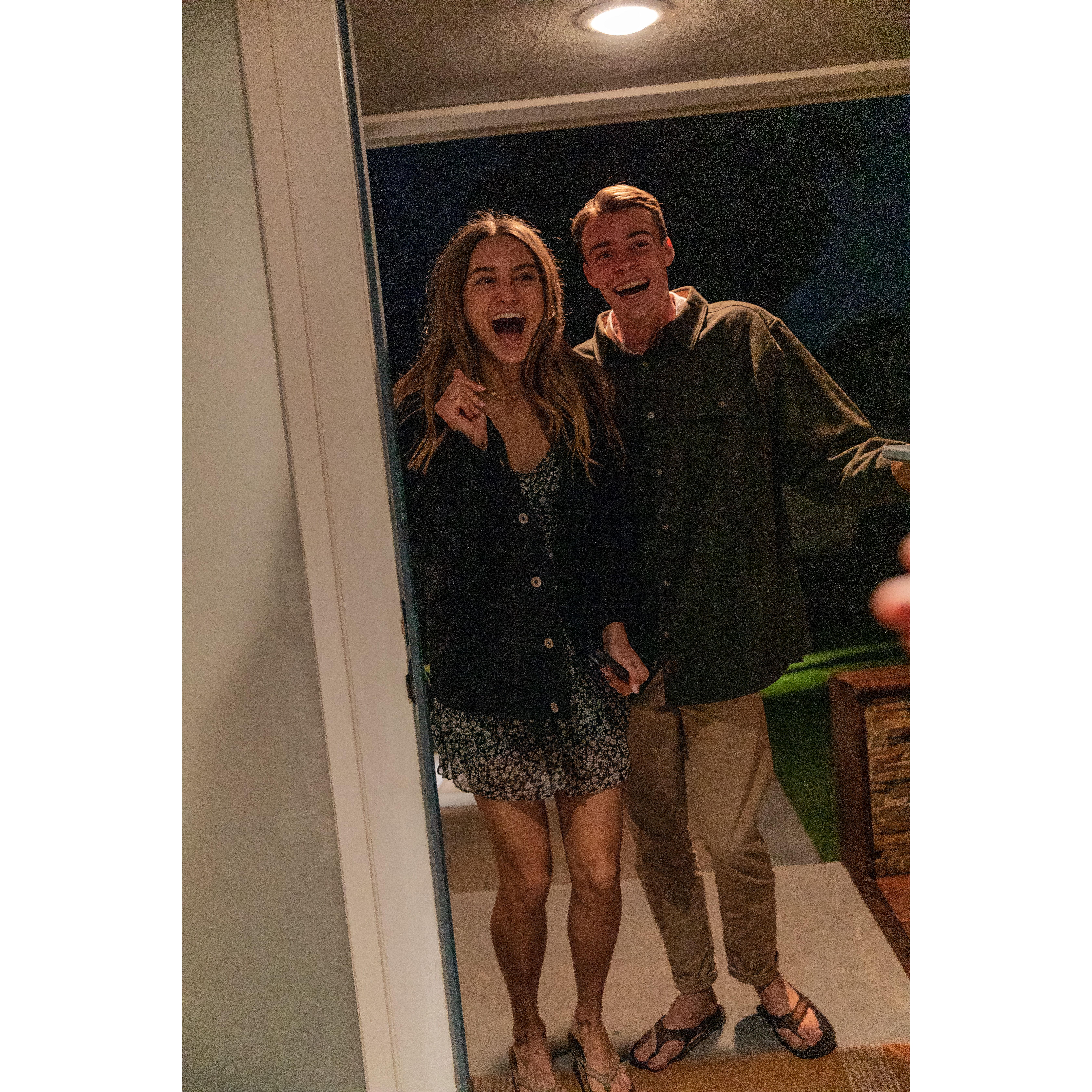The surprise engagement party the night of the proposal!
