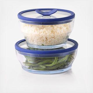 4-Piece Clear Glass Medium Cookware & Storage Set
