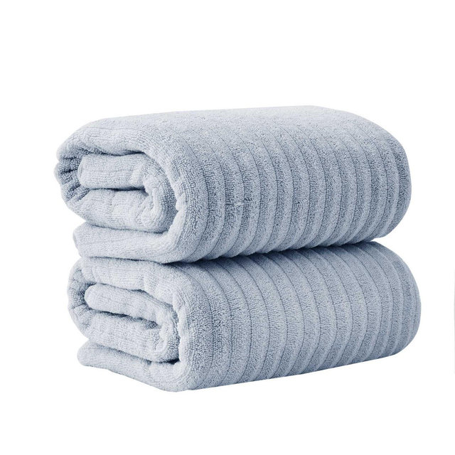 Luxury Cotton Ribbed Texture Towel Set - Great Bay Home .