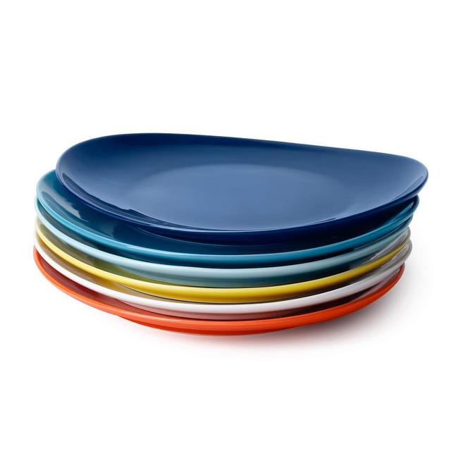 Sweese 150.002 Porcelain Dinner Plates - 11 Inch - Set of 6, Hot Assorted Colors