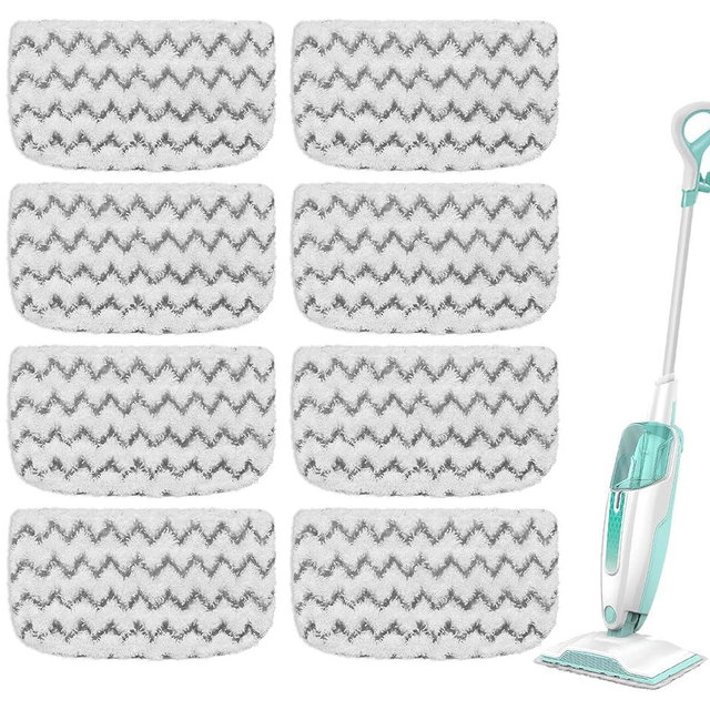 GFRED 8 Pack Microfiber Steam Mop Replacement Pads for Shark Steam Mop S1000, S1000A, S1000C, S1000WM, S1001C Dirt Grip Steam Mop Pads, Washable & Reusable Microfiber Mop Pads for All Floor Clean