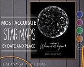 Star Map Print Custom By Date, PRINTABLE...