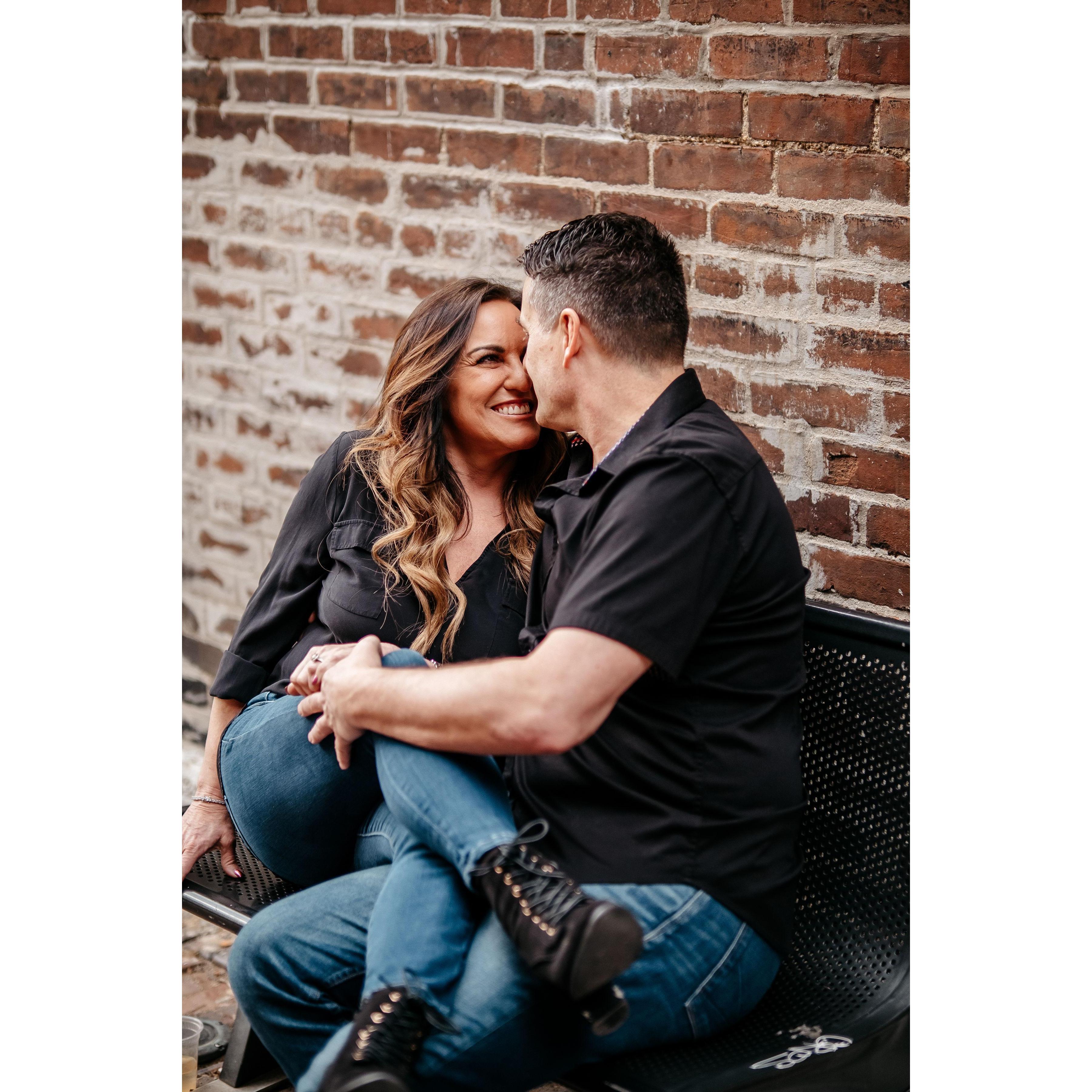 Some photos from our engagement photo shoot on, and around Mass Ave Downtown Indy...