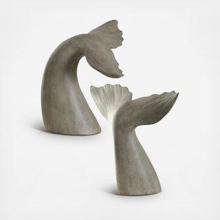 Gray Whale Tail Book Ends