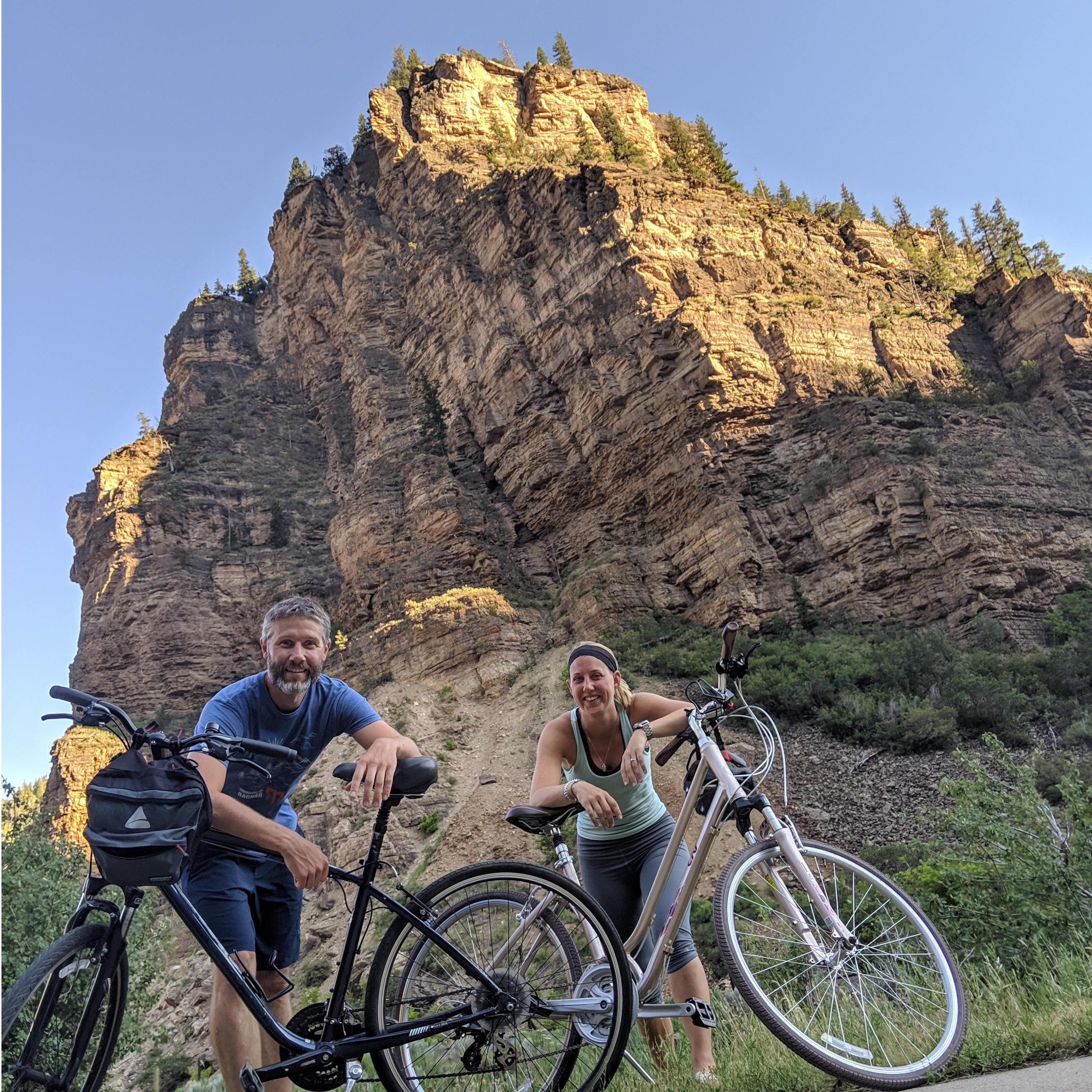 Biking through Glenwood Canyon, CO