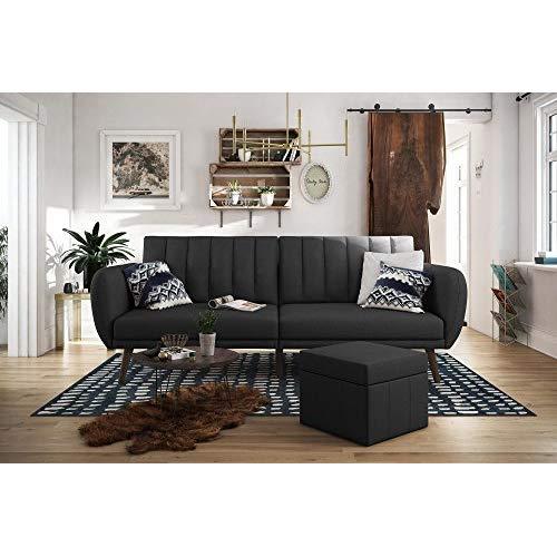 Novogratz Brittany Linen Futon, Dark Gray