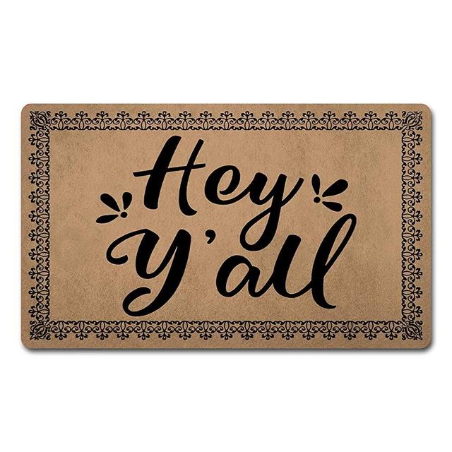 Welcome Mat Funny Doormats Anti-Slip Door Mat for Entrance Way Indoor/Front Door/Kitchen Mats and Rugs Area Rugs Rubber Mat 18"(W) x 30"(L) (Hay Y'all)