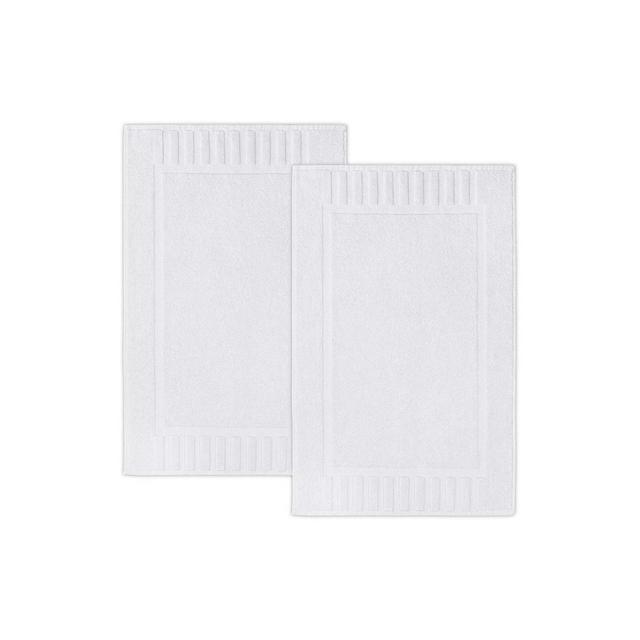 White Classic Luxury 100% Cotton Bath Mats Set of 2 - 22x34" White