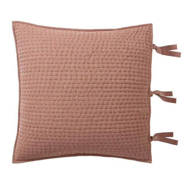 Brick Pick-Stitch Handcrafted Cotton/Linen Quilted Sham, Euro