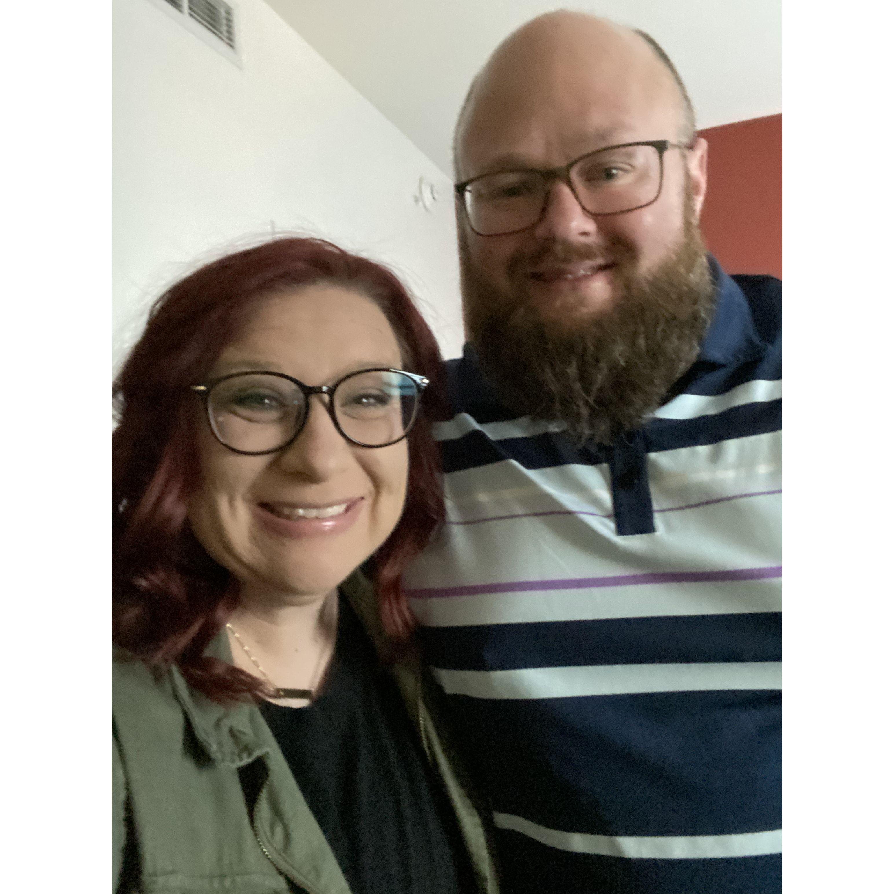 Our first photo together-a weekend trip to Omaha, Nebraska