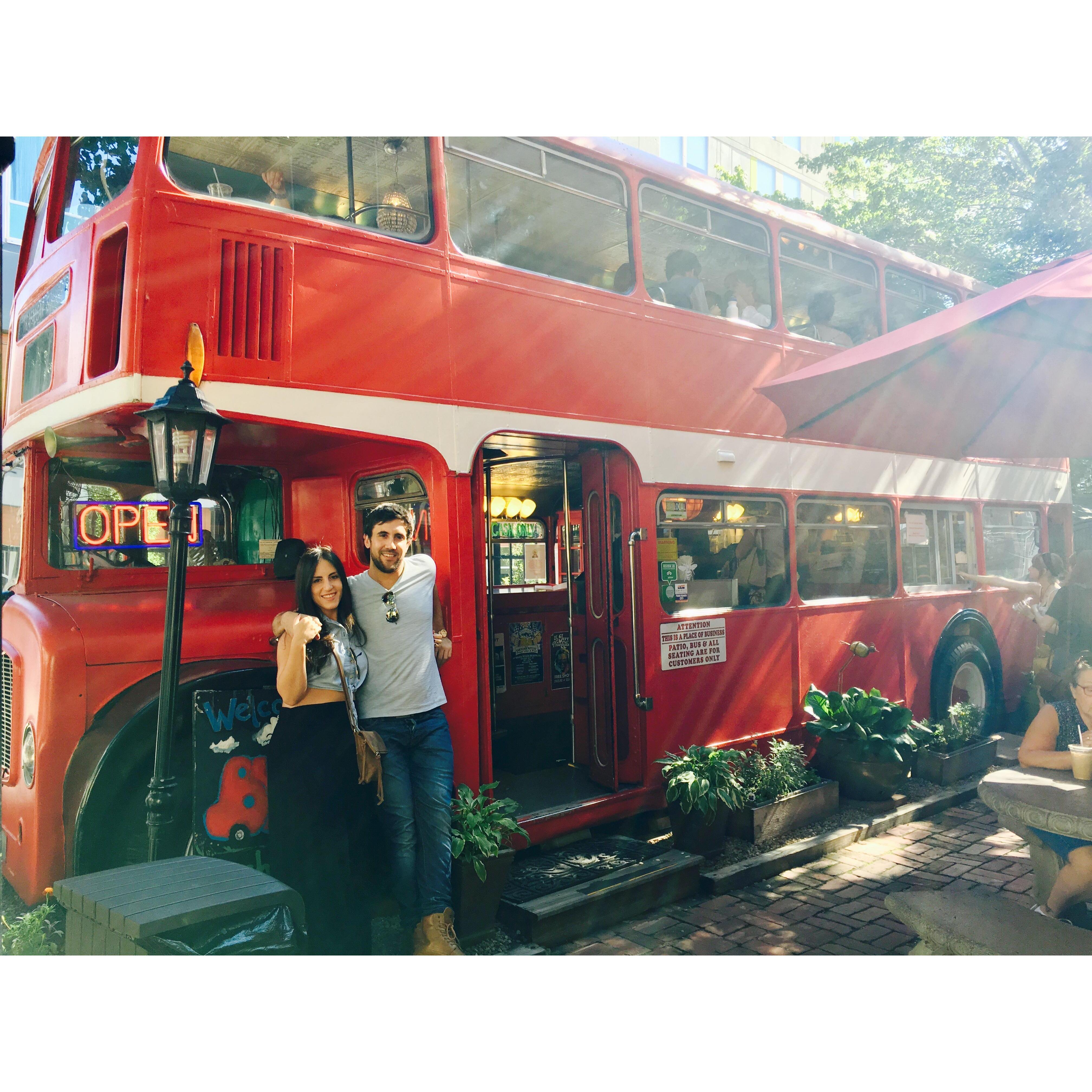 Double-decker coffee in Asheville!