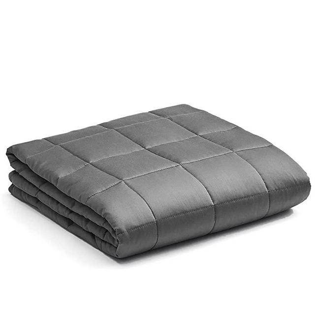 YnM Bamboo Weighted Blanket — Cooling Bamboo Oeko-Tex Certified Material with Premium Glass Beads (Dark Grey, 80''x87'' 25lbs), 110~190lb Persons Sharing Use on Queen/King Bed | A Duvet Included