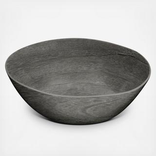 Faux Wood Melamine Serving Bowl