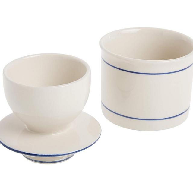 Norpro Glazed Stoneware Butter Keeper,White
