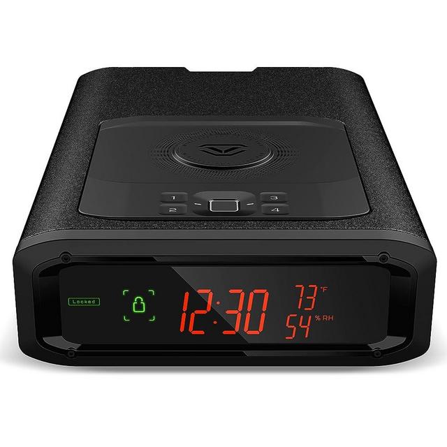 VAULTEK Smart Station Home Centric Biometric Smart Safe with Bluetooth 2.0 and Auto Open Drawer + Wireless Phone Charger (Covert Black)