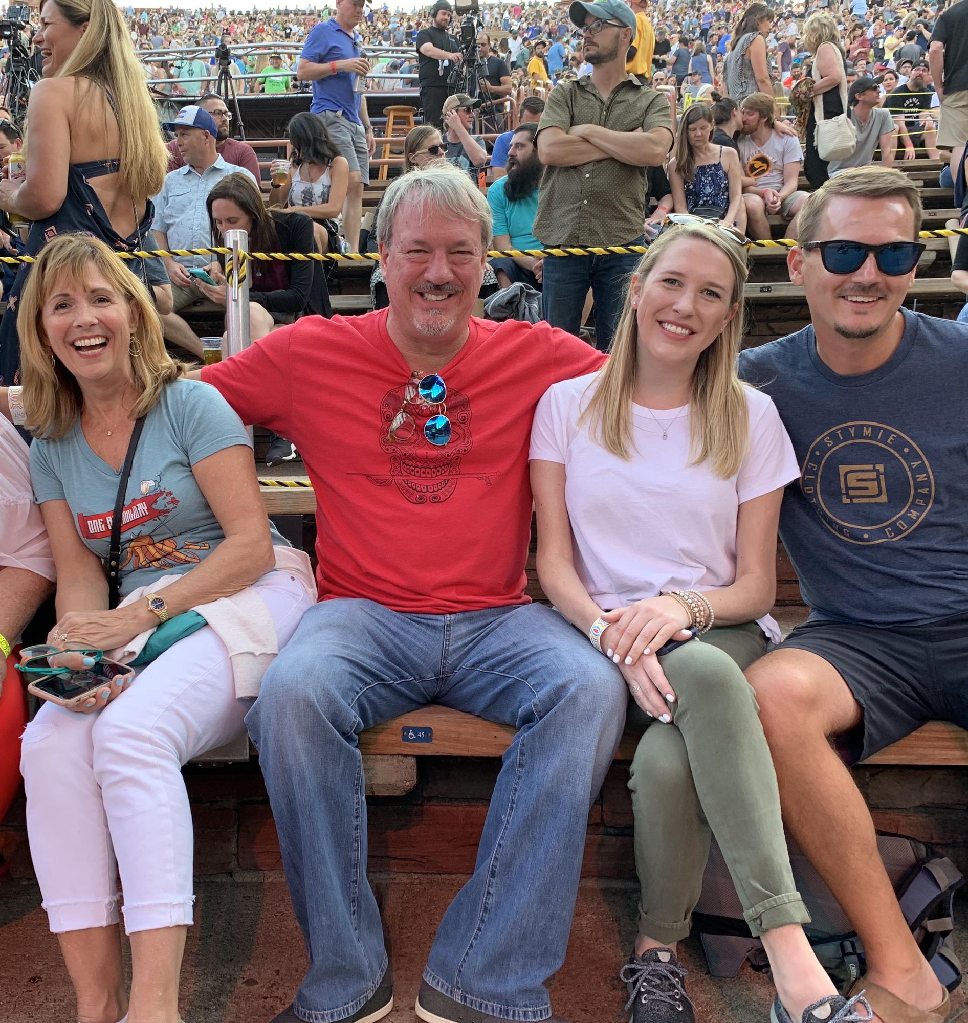 THE concert. This was an hour after Allison and Patrick met for the first time.  Allison asked Patrick to join the picture because he was now part of their “MMJ family”!
