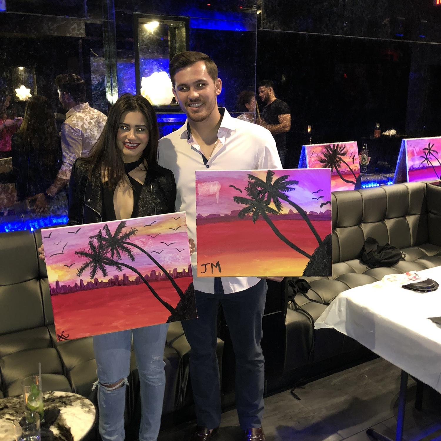 Our first Valentine’s Day together—clearly we’re better at finding each other than we are at painting!