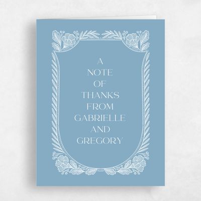 Blue Monogram Wedding Thank You - Willowbrook Portrait
