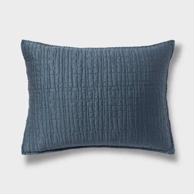 Standard TENCEL® Quilt Sham Slate Blue - Threshold™: Cooling Woven Lyocell, OEKO-TEX Certified, 300 Thread Count