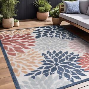 Beverly Rug Outdoor Rug 6x9 Modern Floral Tropical Area Rugs for Indoor and Outdoor Patio Easy to Clean Non Shedding Living Room Porch Garden Washable Outside Carpet (6 x 9 Multicolor)
