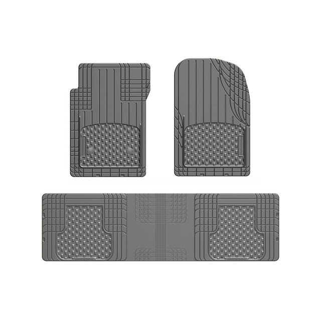WeatherTech 3pc Floormats Gray: Lifetime Warranty, TPE Material, Automotive Floor & Cargo Mats, Easy Clean with Soap & Water