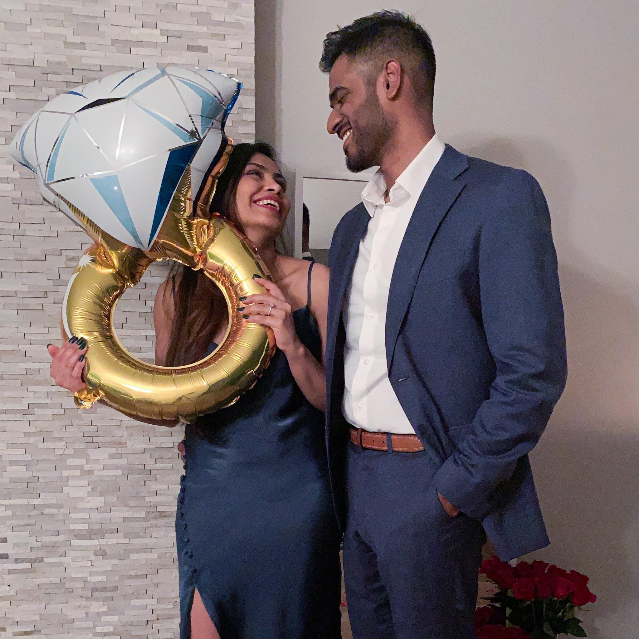 After he proposed! The happiest moment of our lives!