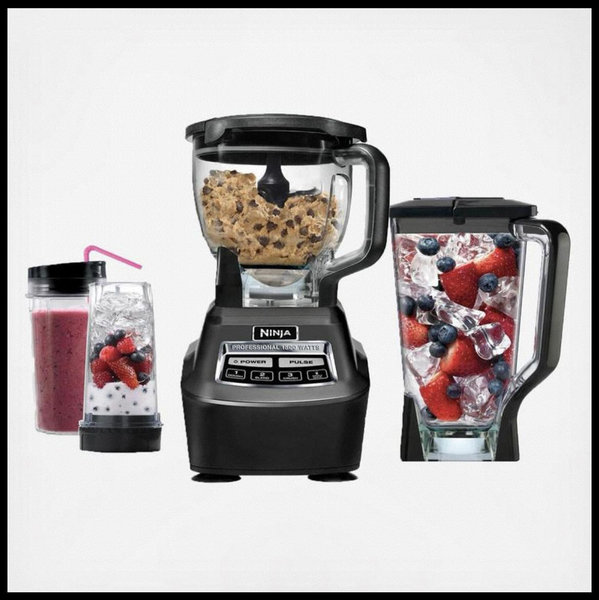 Ninja Kitchen System | All-in-One Food Processor & Blender for Smoothies | Includes Pitcher, (2) 16 oz. To-Go Cups & 8-Cup Bowl | Makes Salsa, Dough, Shakes, & Frozen Drinks | 1500W | Black | BL770