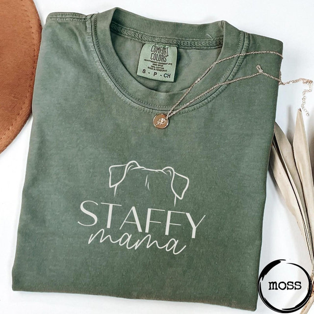 Staffy Mama, Comfort Colors® T-Shirt, Dogs Ears, Staffy Dog Owner, Staffy mom, Staffordshire Bull Terrier Lover, Cute Dog Shirt for Mom