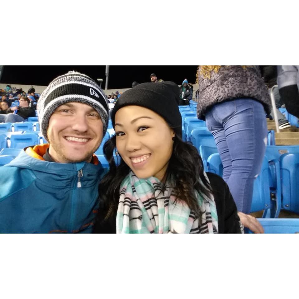 Our first football game Miami @ Carolina