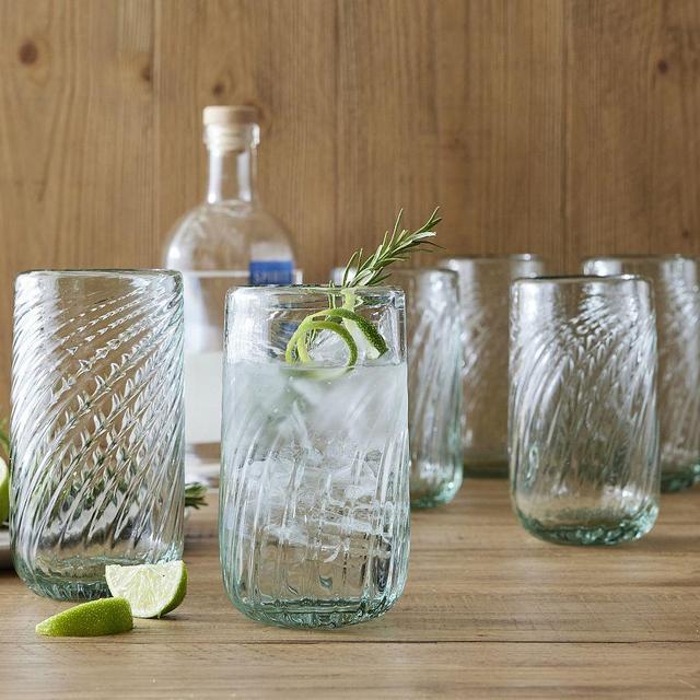 Pottery Barn Twist Recycled Glass Drinking Glasses - Set of 4