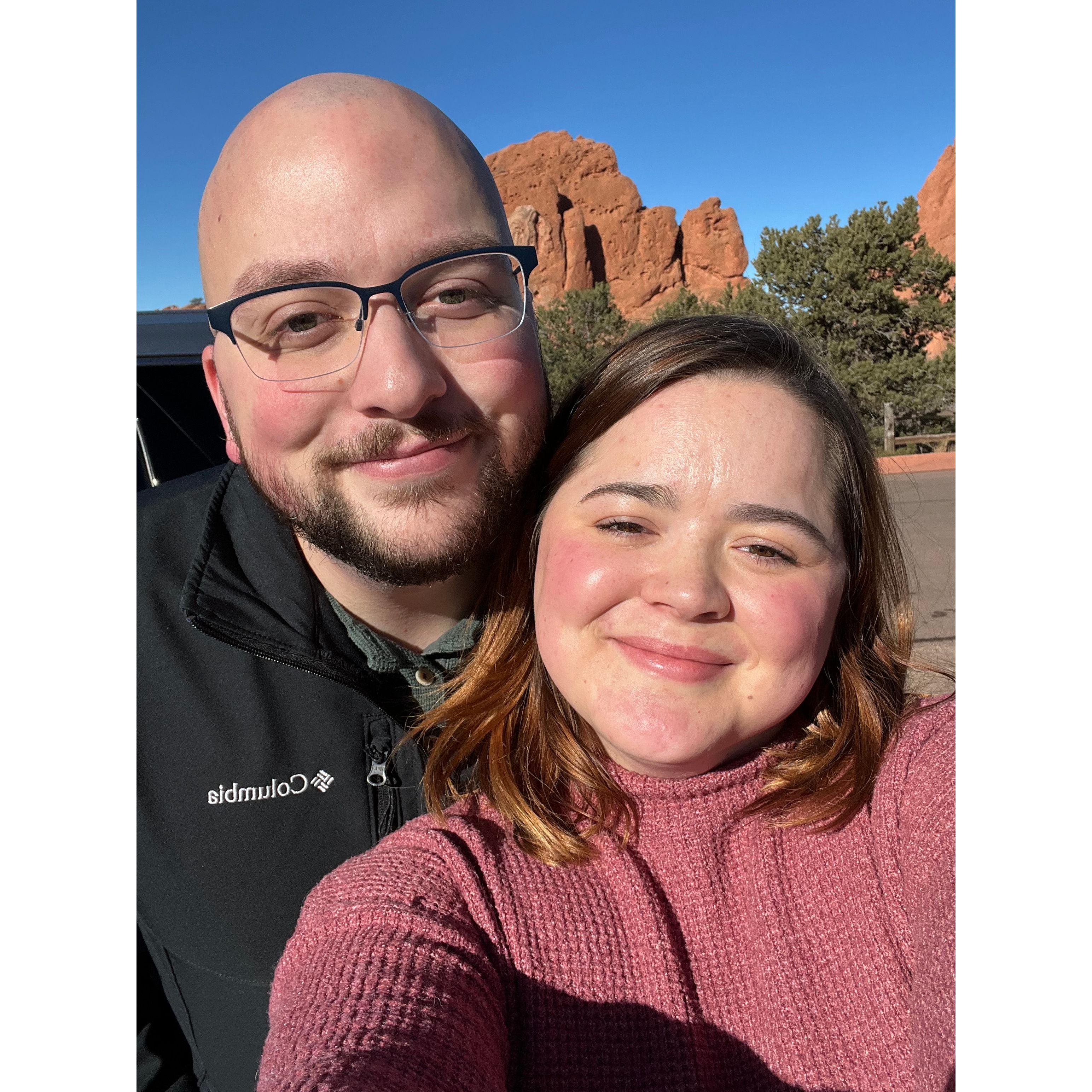 the day we got engaged in Garden of the Gods, which is also home to the state we took our first vacation together in! Colorado is a second home to us and a go-to for a weekend get-away