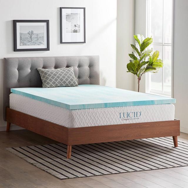 King Comfort Collection 2" Gel Swirl Memory Foam Mattress Topper - Lucid