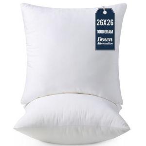 Utopia Bedding Throw Pillows Insert (Pack of 2, White) - 26 x 26 Inches Bed and Couch Pillows - Indoor Decorative Pillow