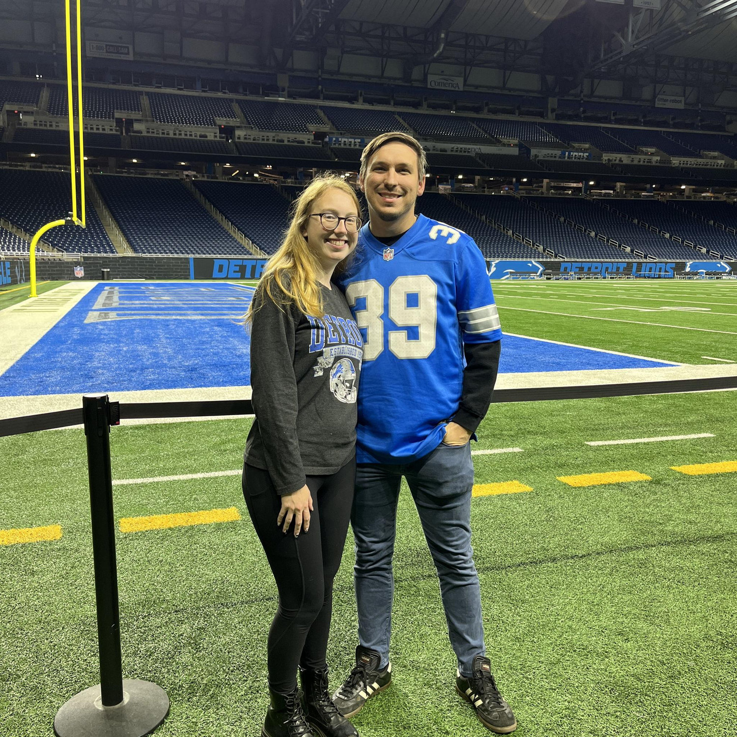 Taking a tour of Ford Field with some friends who have season tickets.