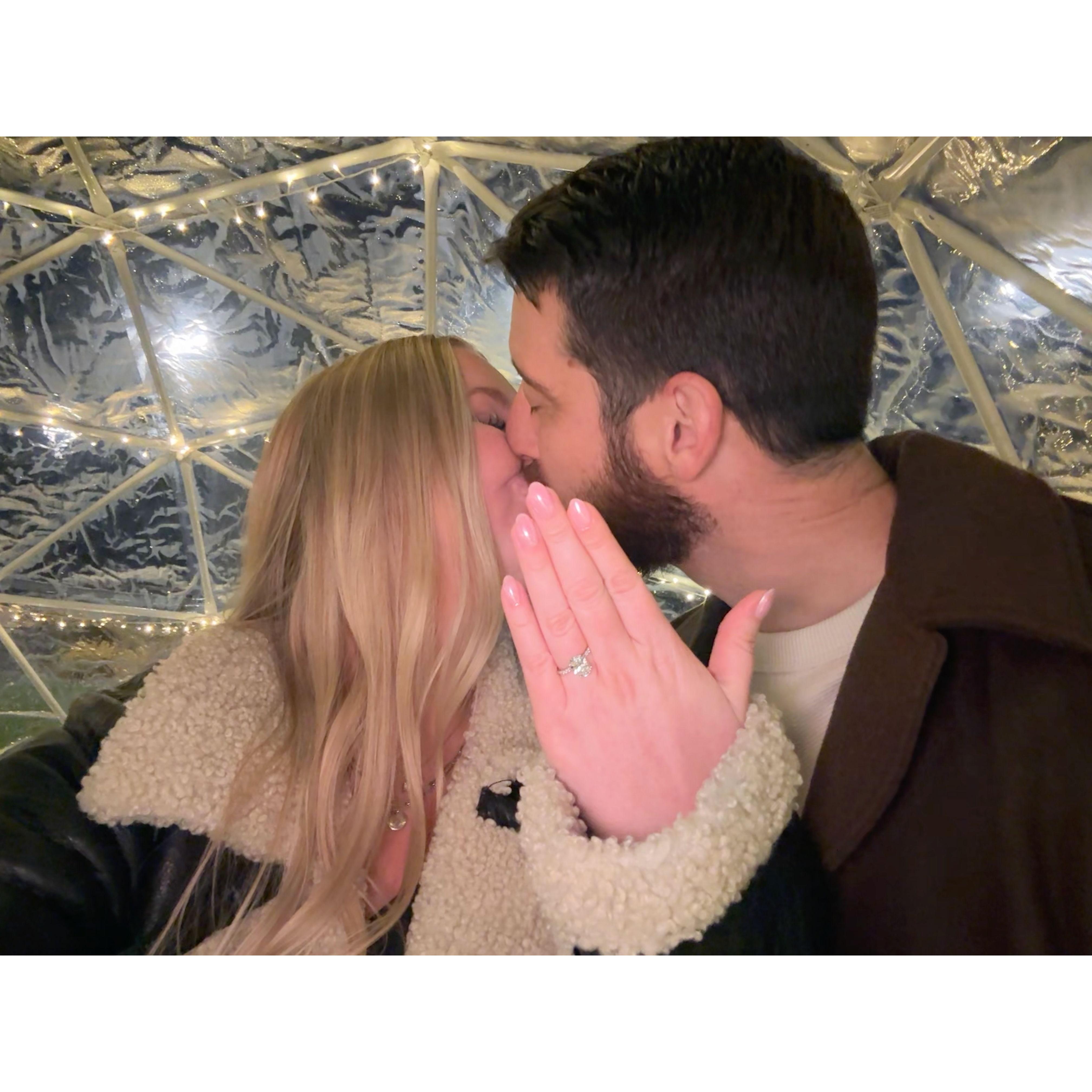 Last moment in the igloo before celebrating the engagement!