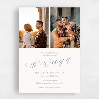 Storm Blue Wedding Invitation - Andros Multiphoto