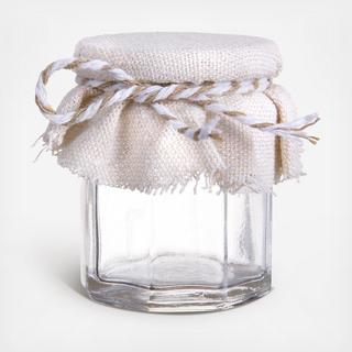Glass Jar Favors with Fabric Tops, Set of 18