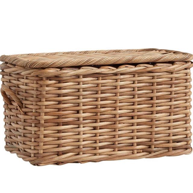 Aubrey Woven Lidded Baskets, Large - Natural