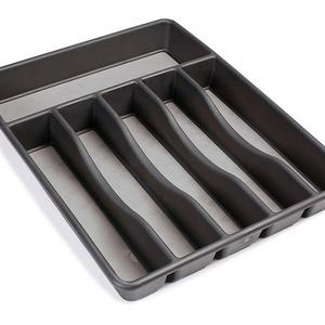 Rubbermaid No-Slip Large, Silverware Tray Organizer, Black with Gray 1994536