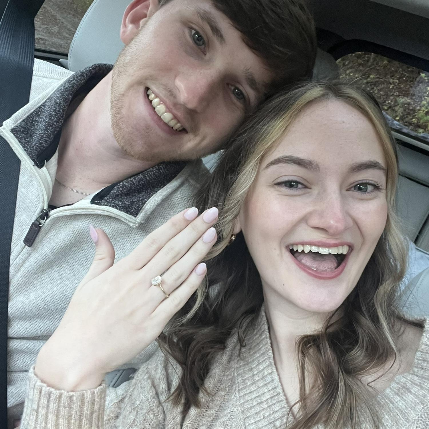 Our first selfie engaged!!
