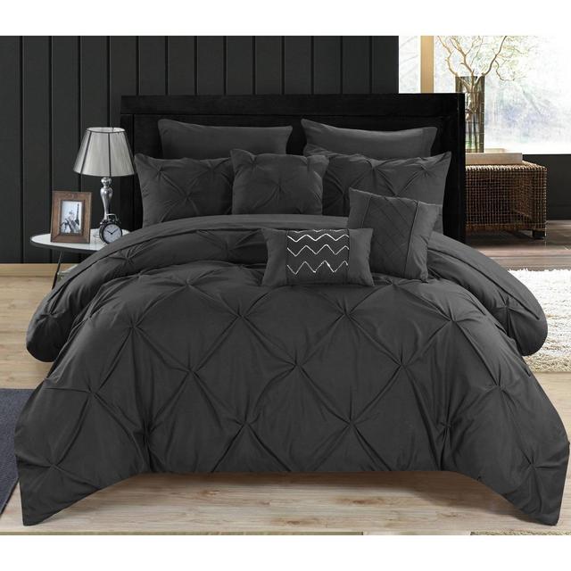 Twin 8pc Valentina Bed In A Bag Comforter Set Black - Chic Home Design