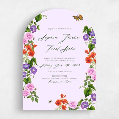 Purple Arch Wedding Invitation - Eterno Classic