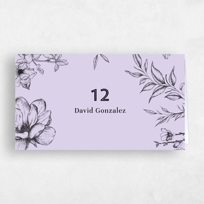 Lavender, Purple Wedding Place Card - Birkenfeld
